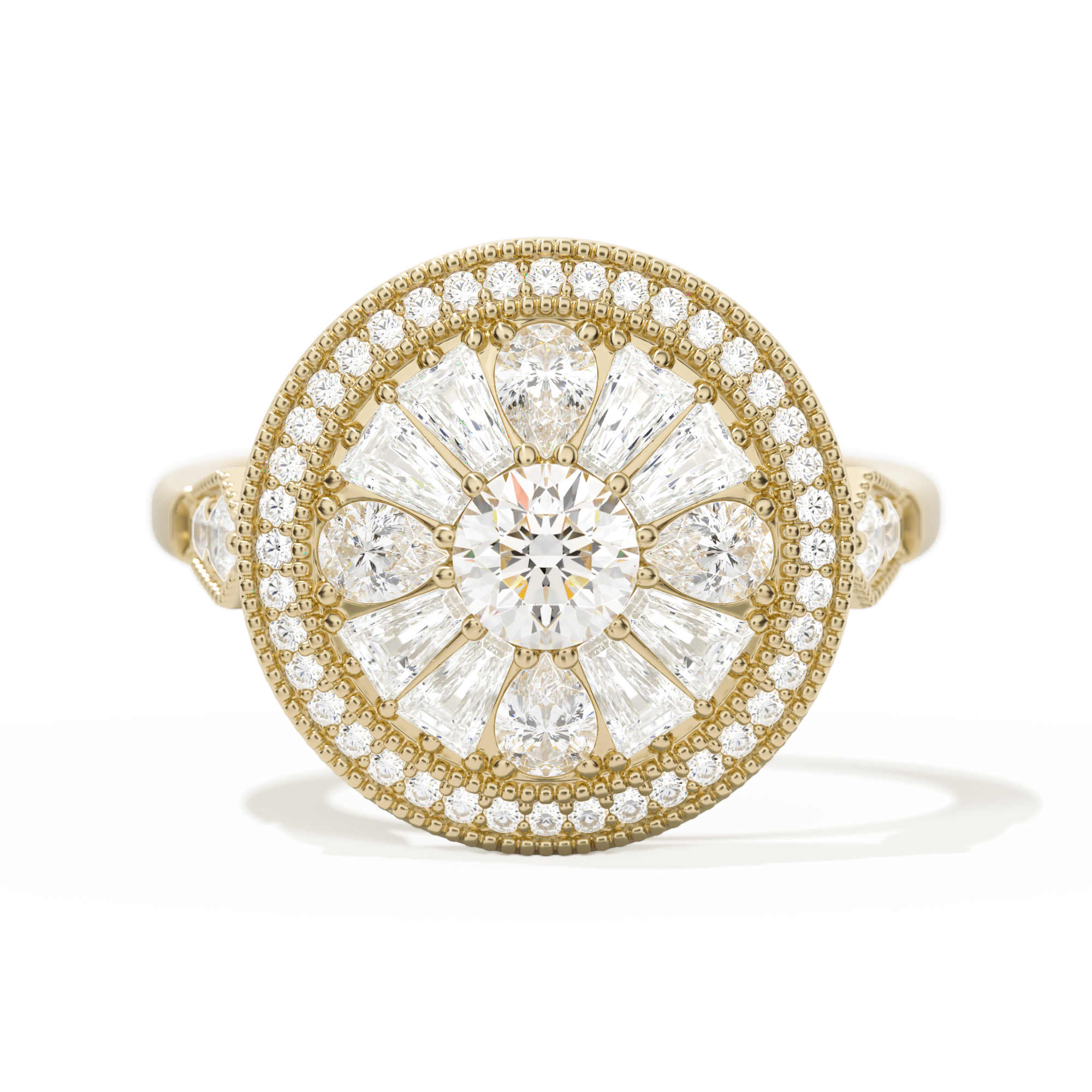 Pear & Baguette Round with Halo