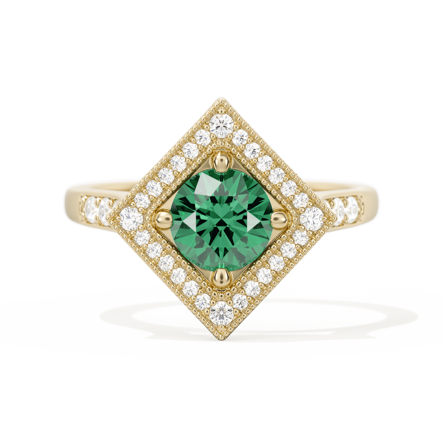 Diamond Shape Halo Round