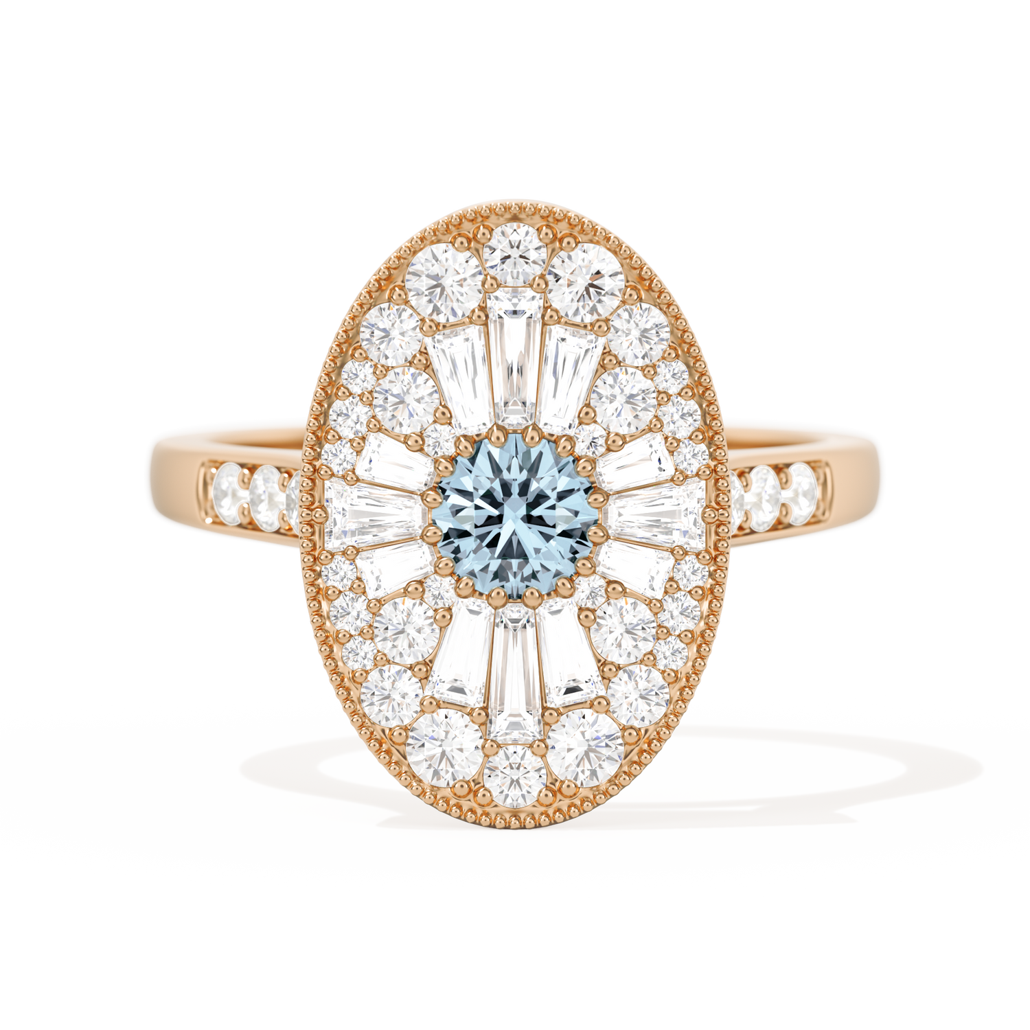 Oval Ballerina Round Center 0.35 ctw