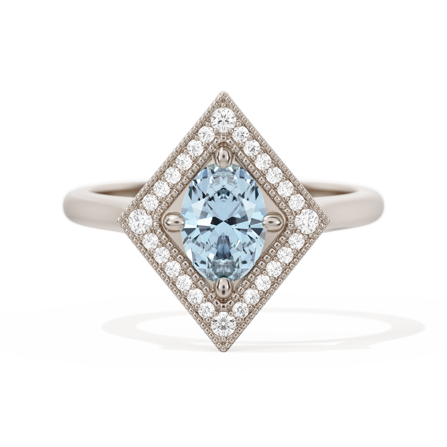 Diamond Shape Halo Oval