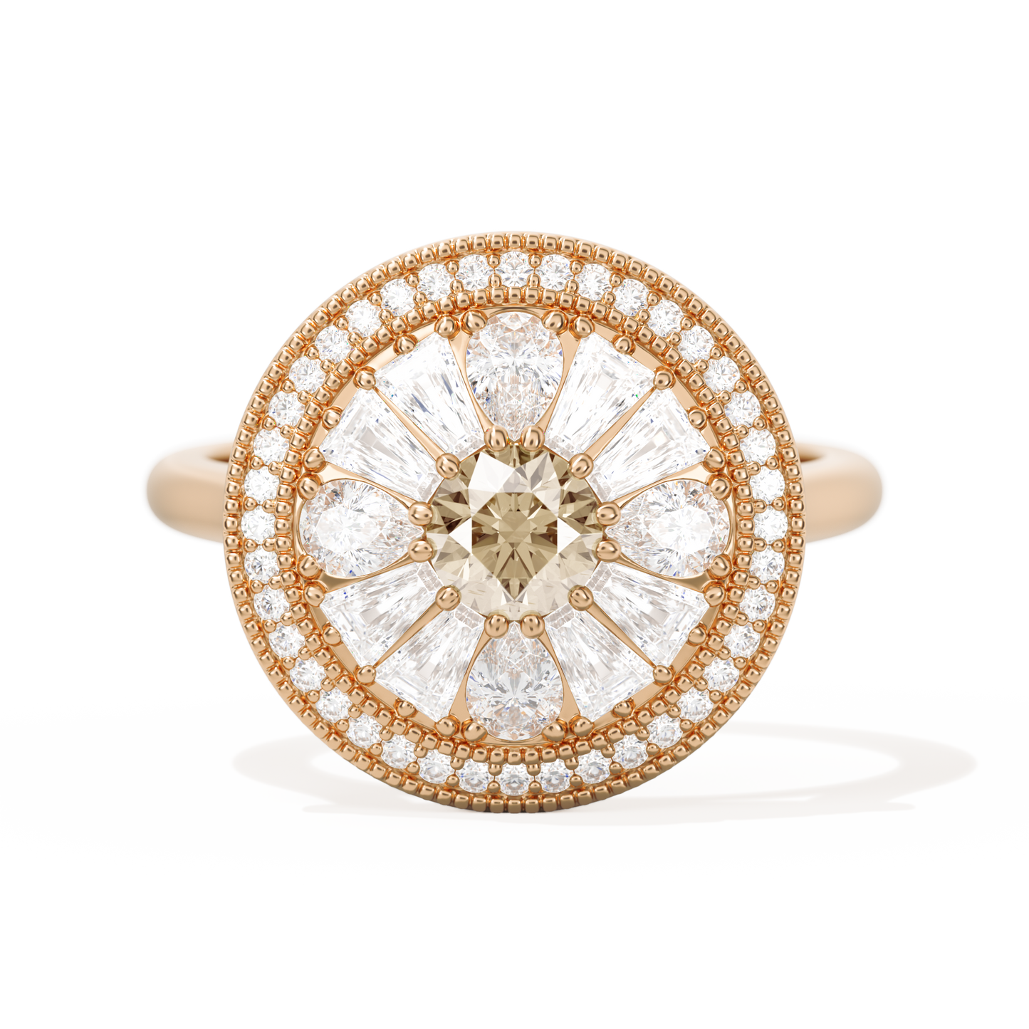 Pear & Baguette Round with Halo