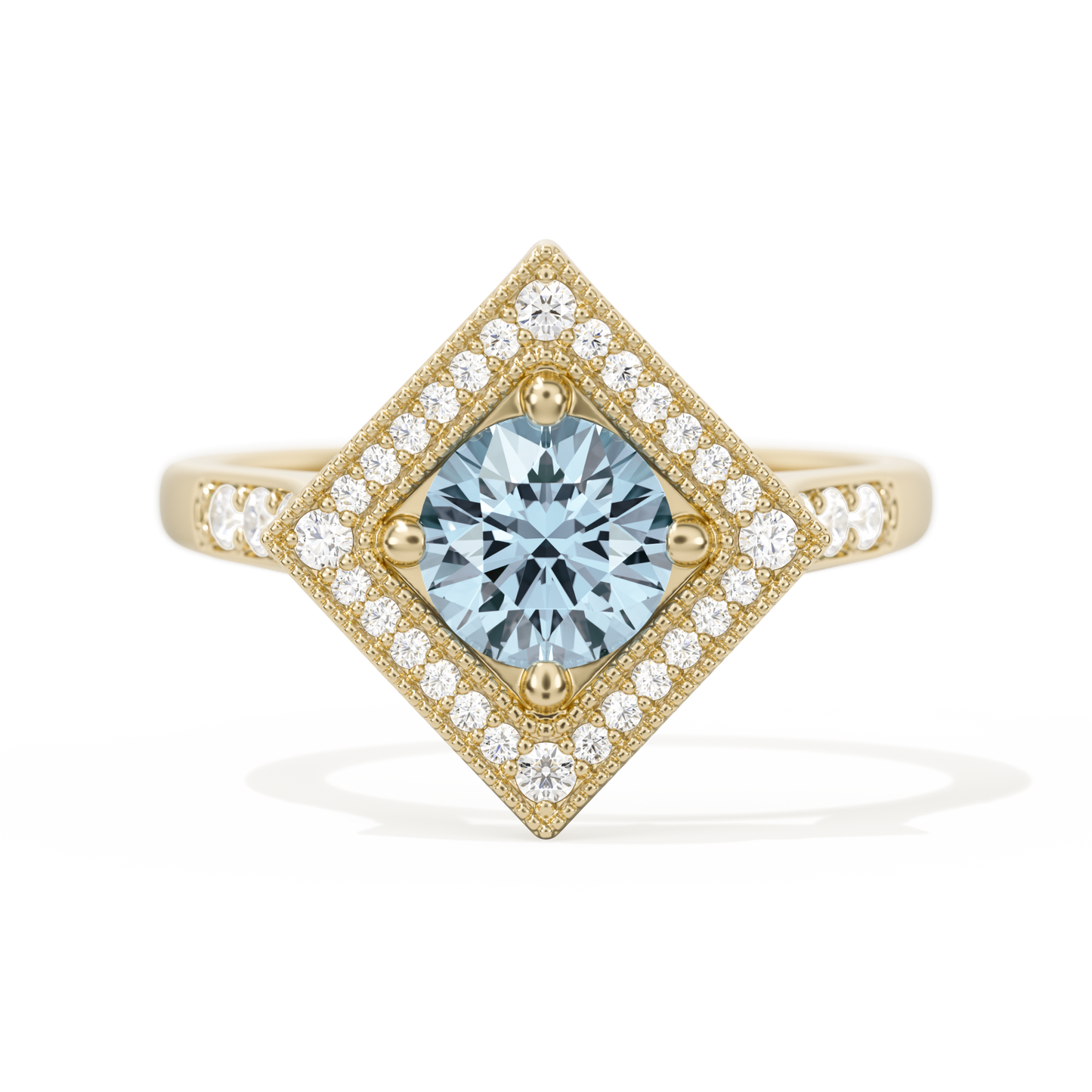 Diamond Shape Halo Round