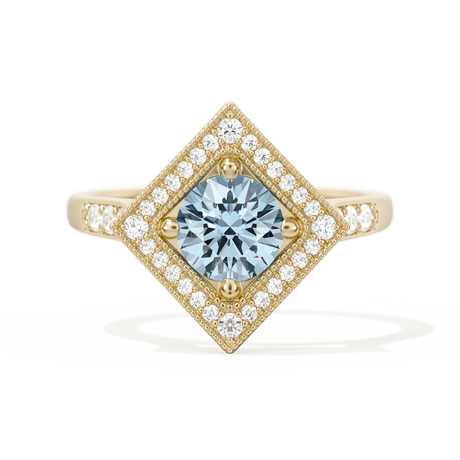 Diamond Shape Halo Round