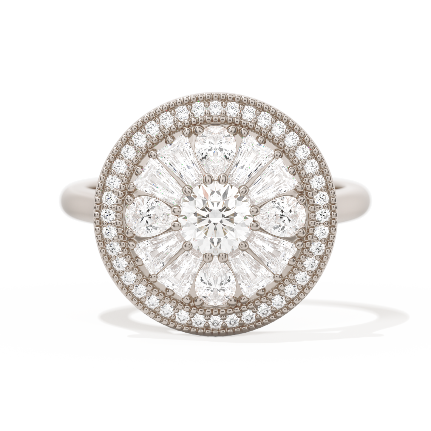 Pear & Baguette Round with Halo