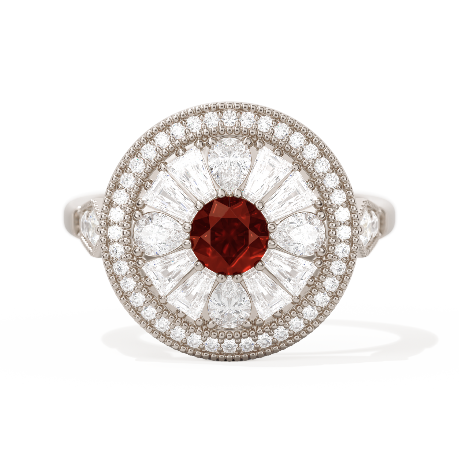 Pear & Baguette Round with Halo