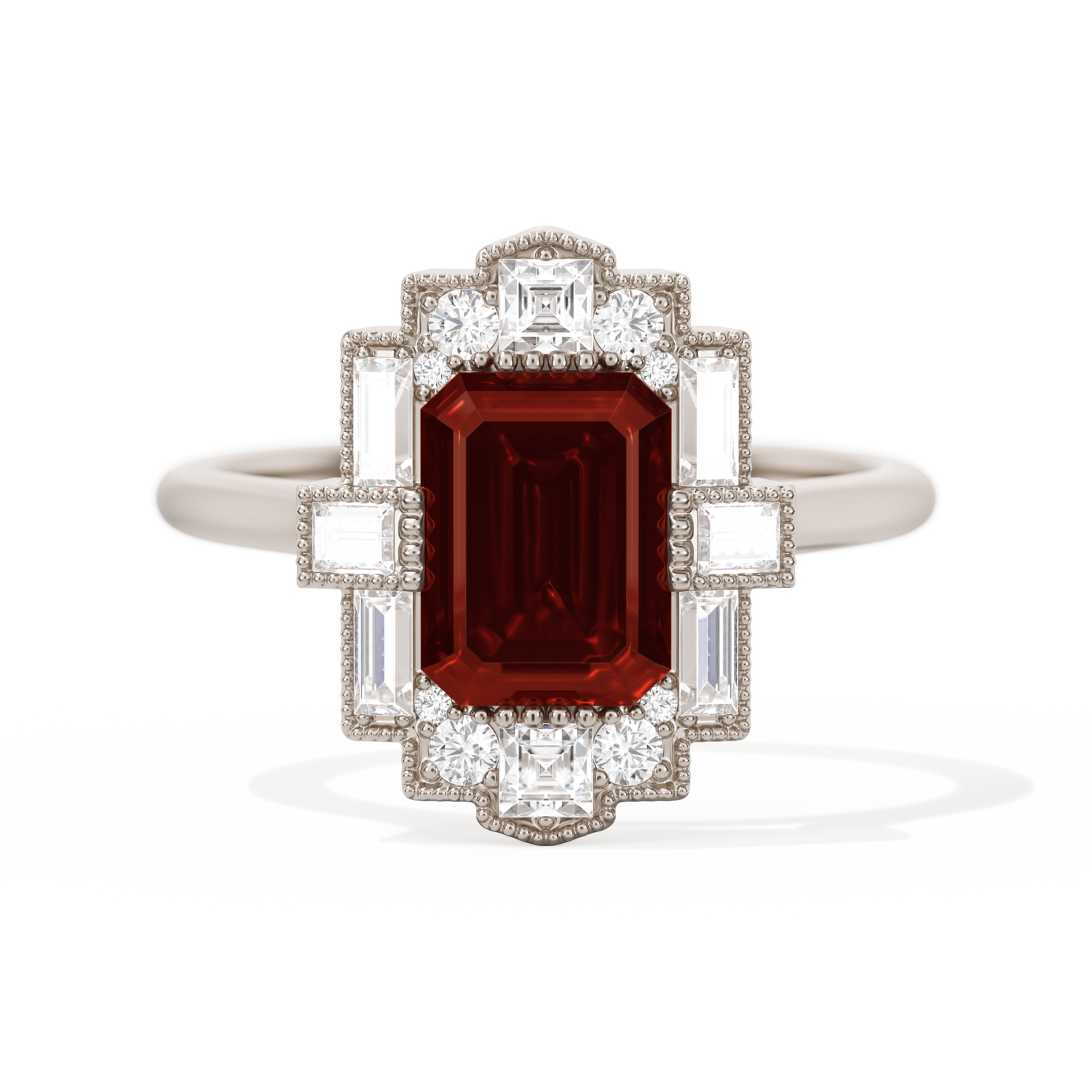 Rectangular Deco with 8x6 Emerald Cut