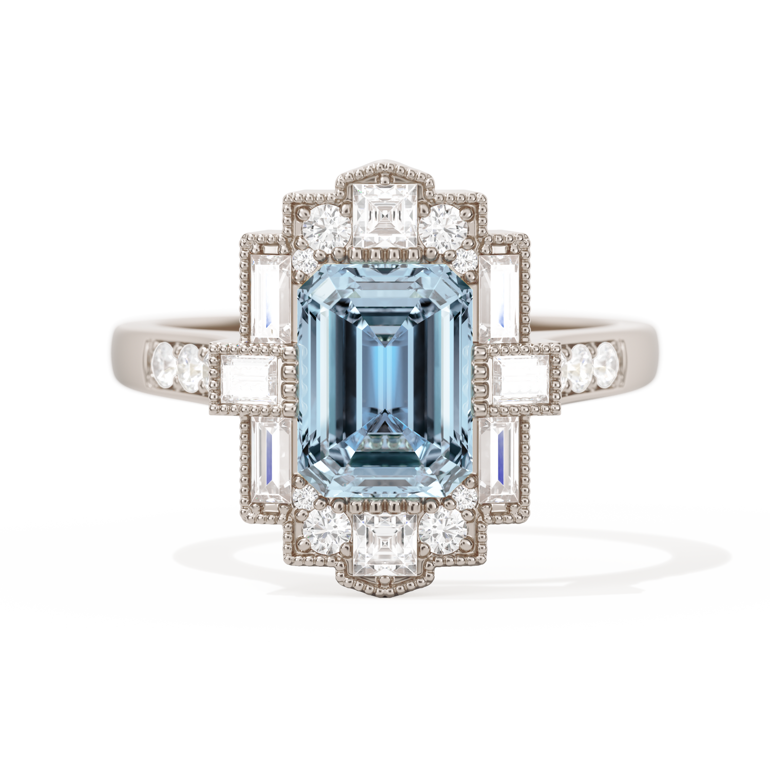 Rectangular Deco with 8x6 Emerald Cut