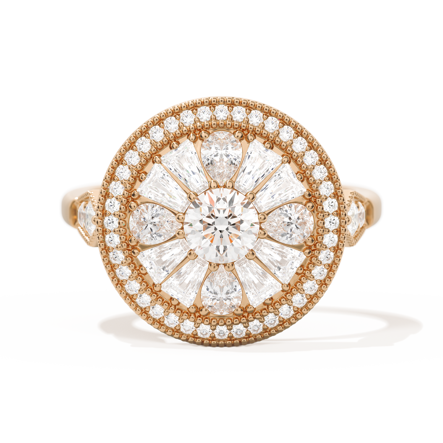 Pear & Baguette Round with Halo