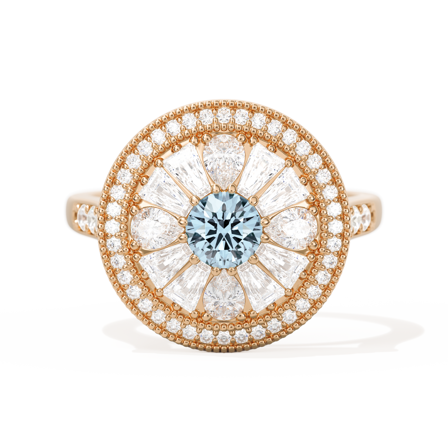 Pear & Baguette Round with Halo