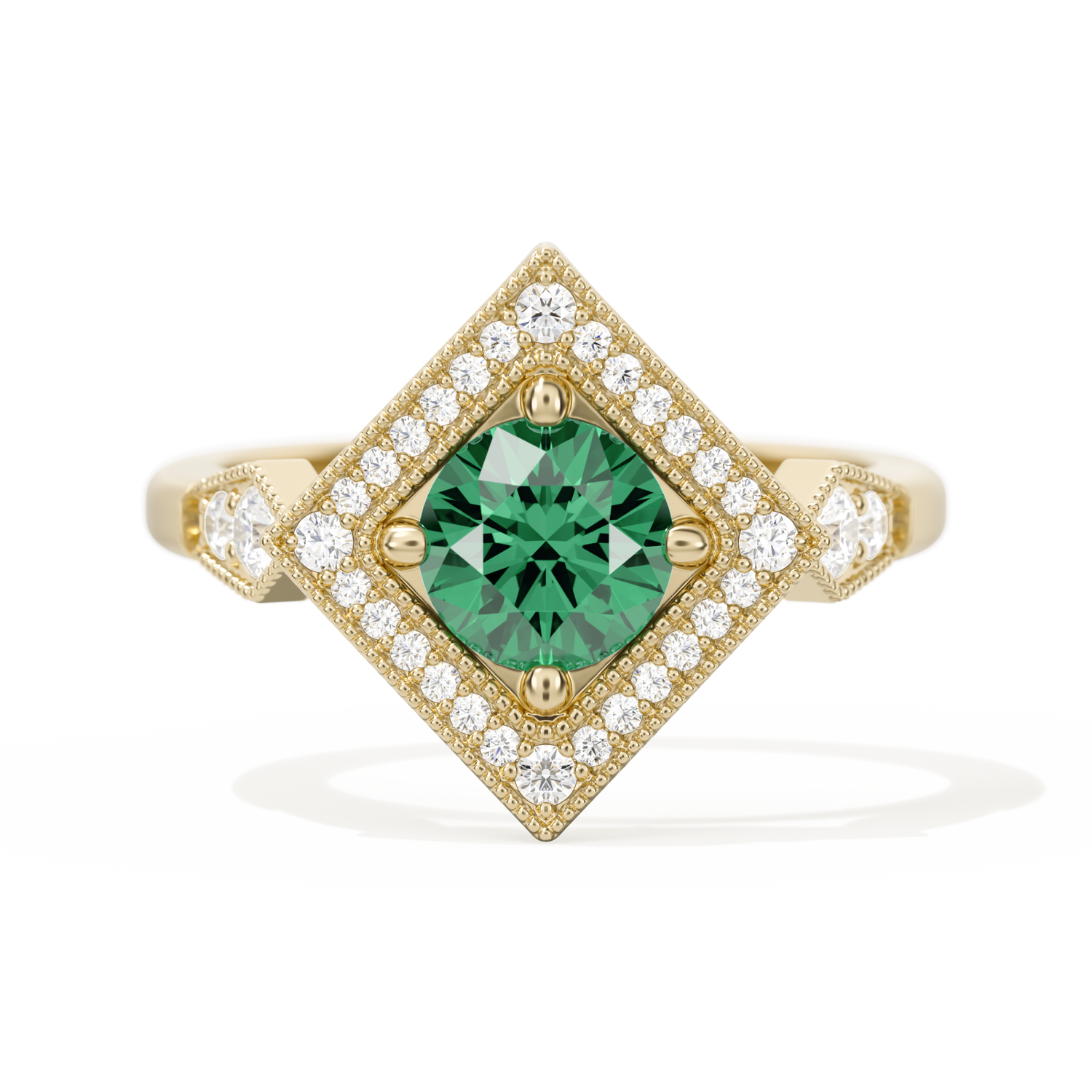 Diamond Shape Halo Round