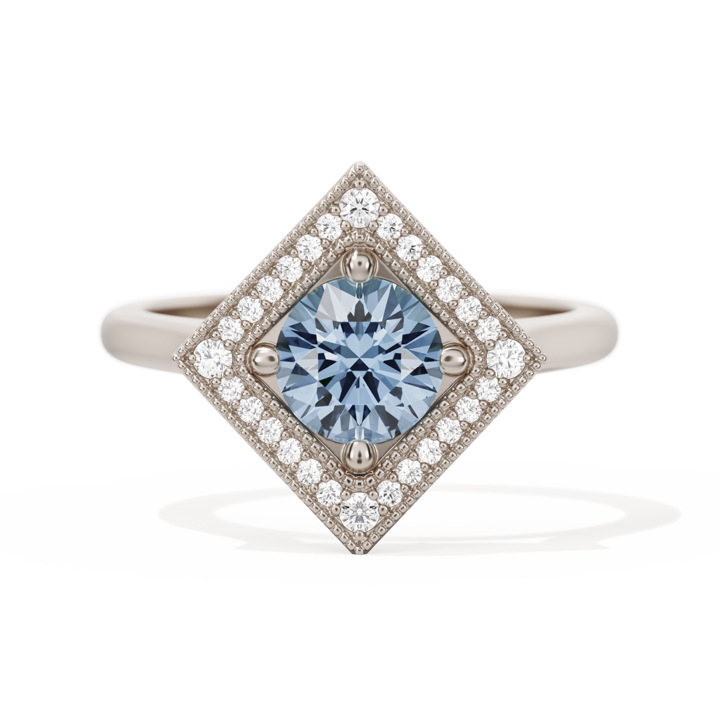 Diamond Shape Halo Round