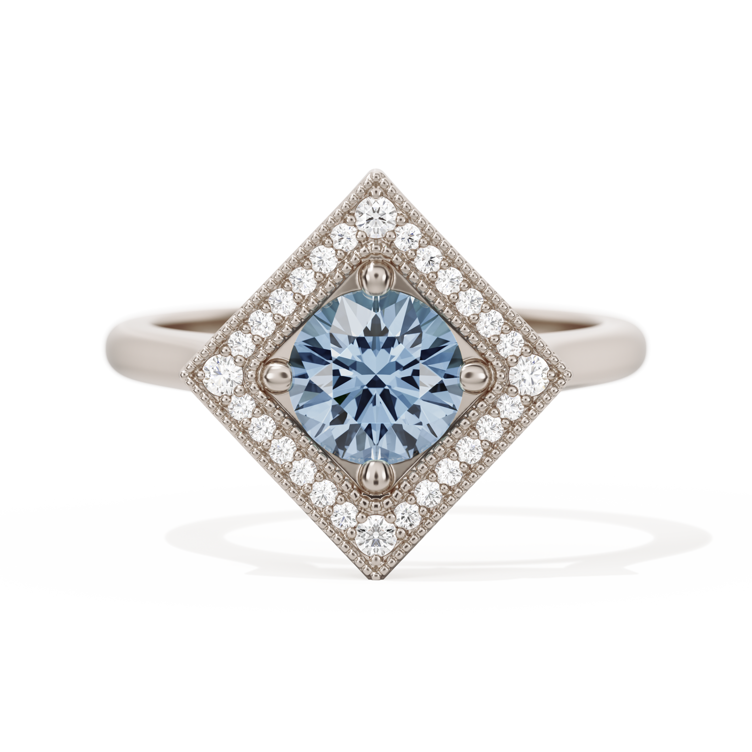 Diamond Shape Halo Round