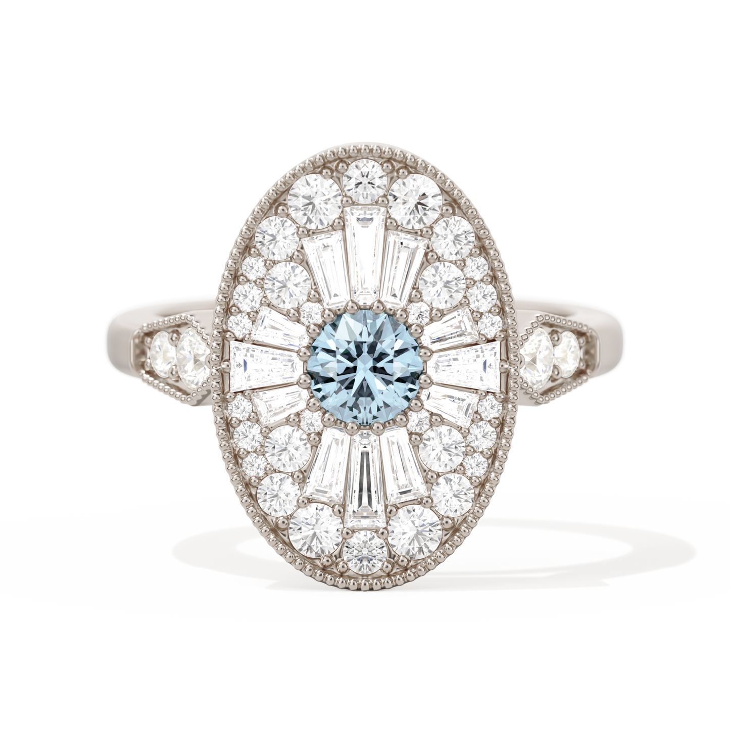 Oval Ballerina Round Center 0.35 ctw