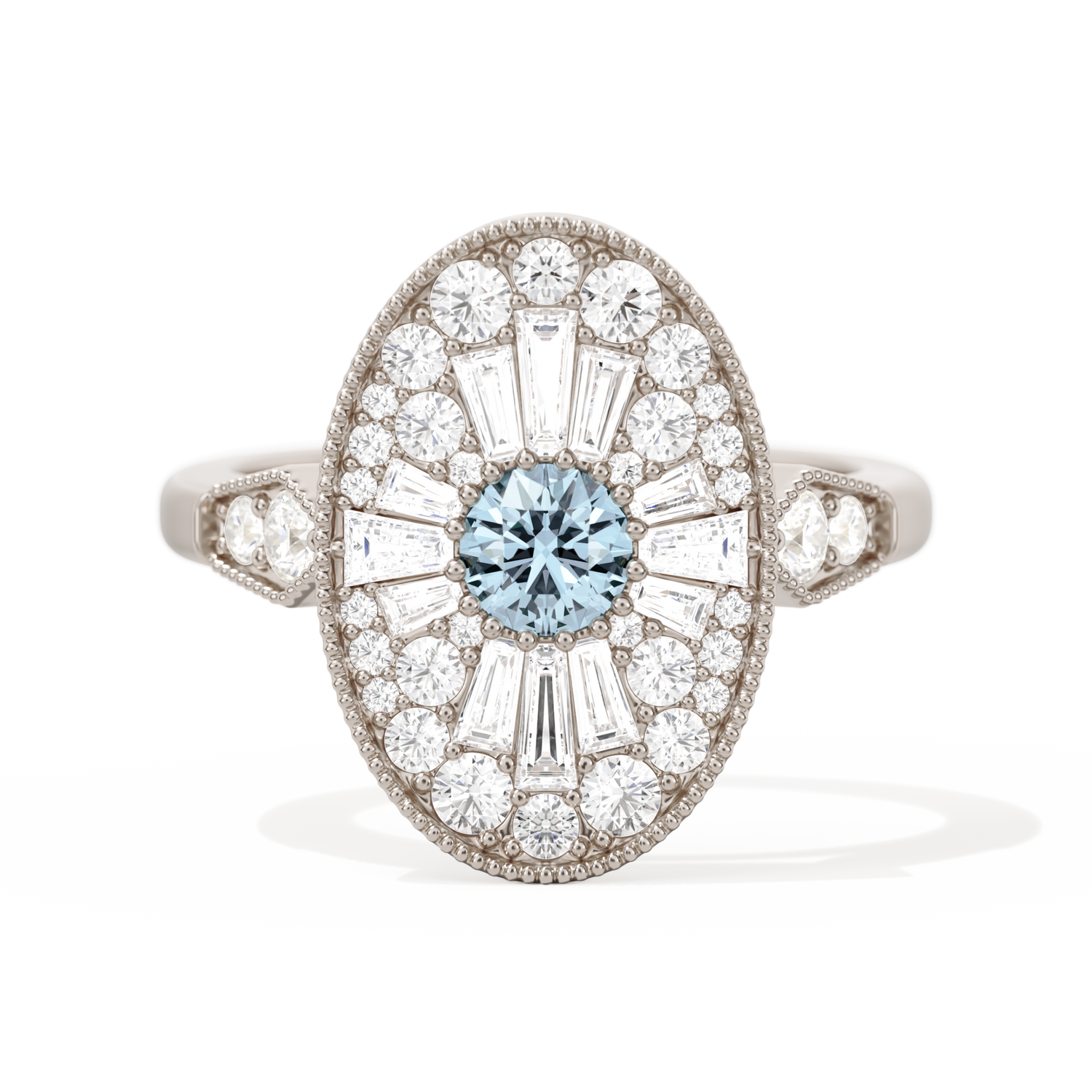 Oval Ballerina Round Center 0.35 ctw