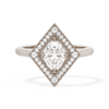 Diamond Shape Halo Oval