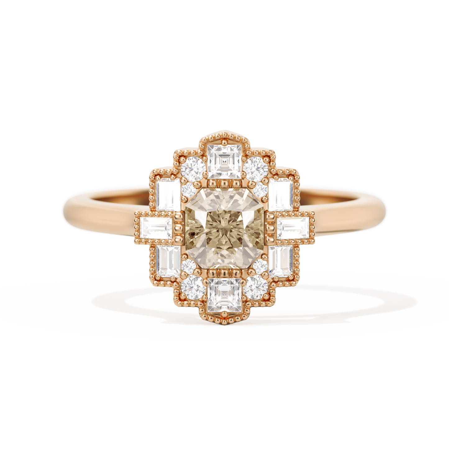Square Deco with Asscher Cut