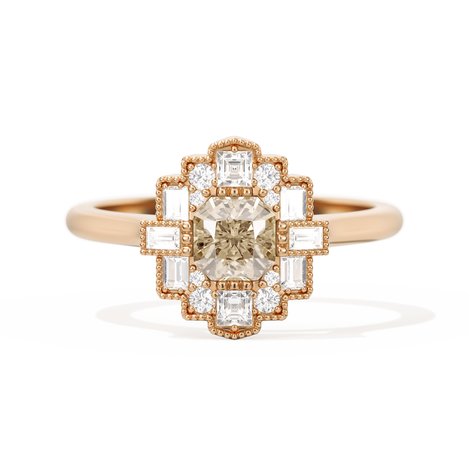 Square Deco with Asscher Cut