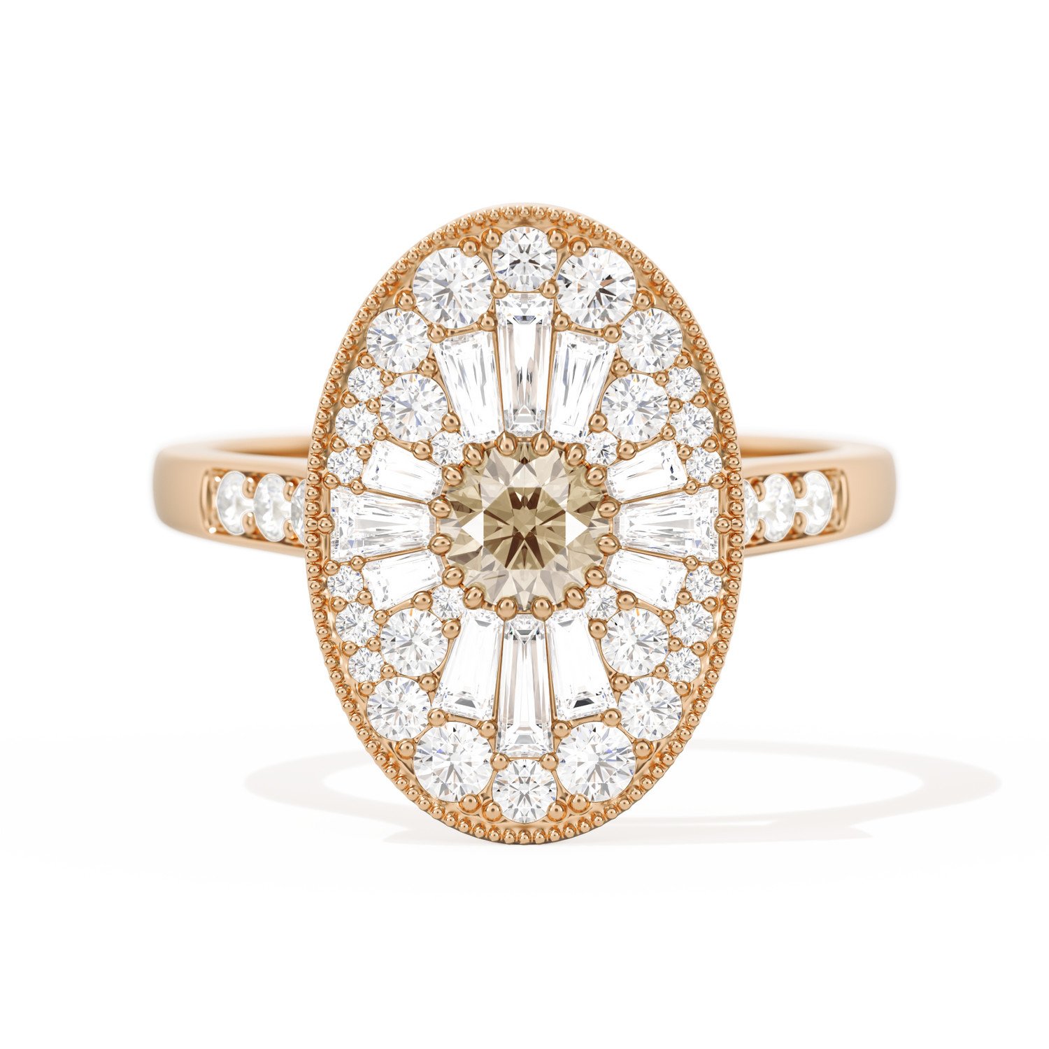 Oval Ballerina Round Center 0.35 ctw