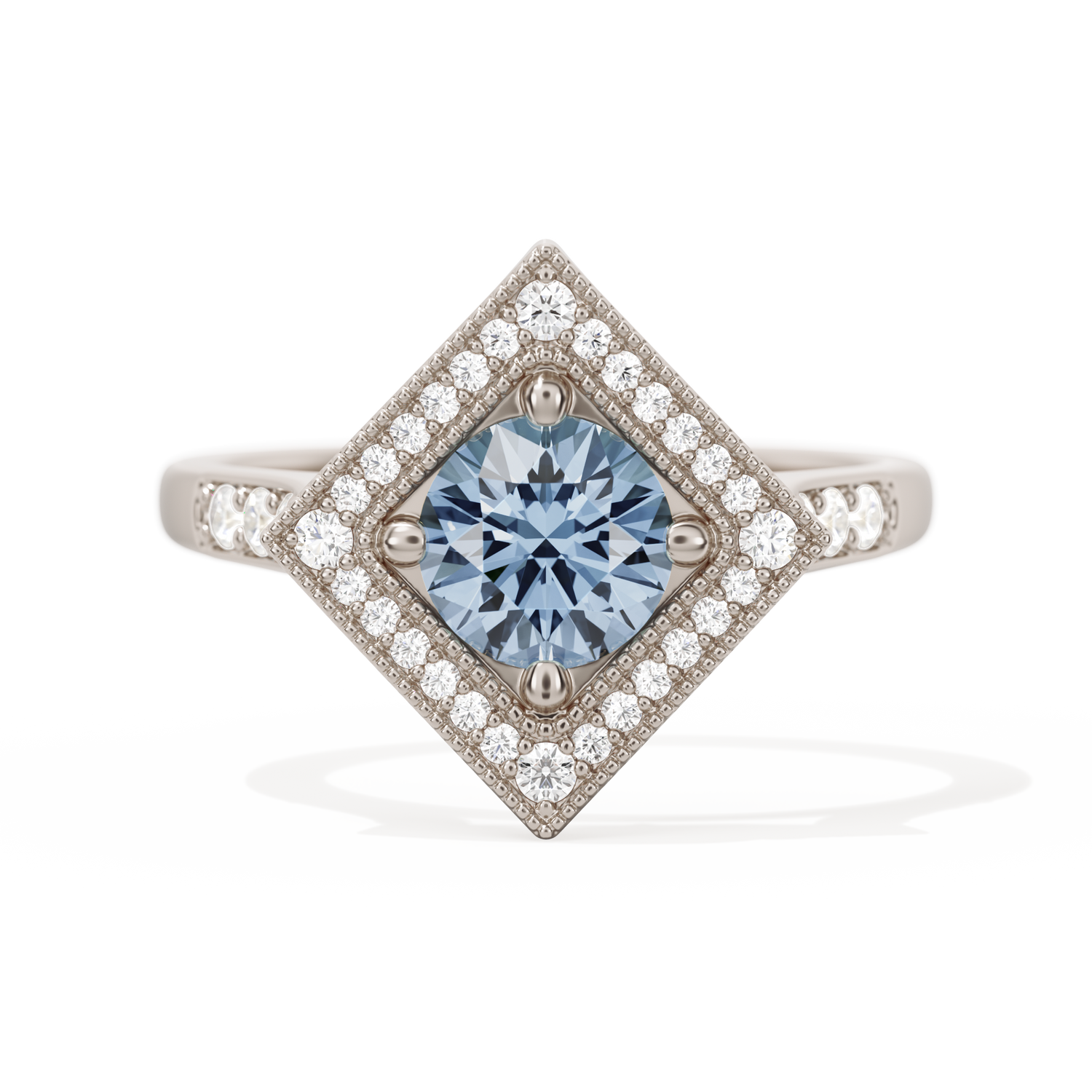 Diamond Shape Halo Round