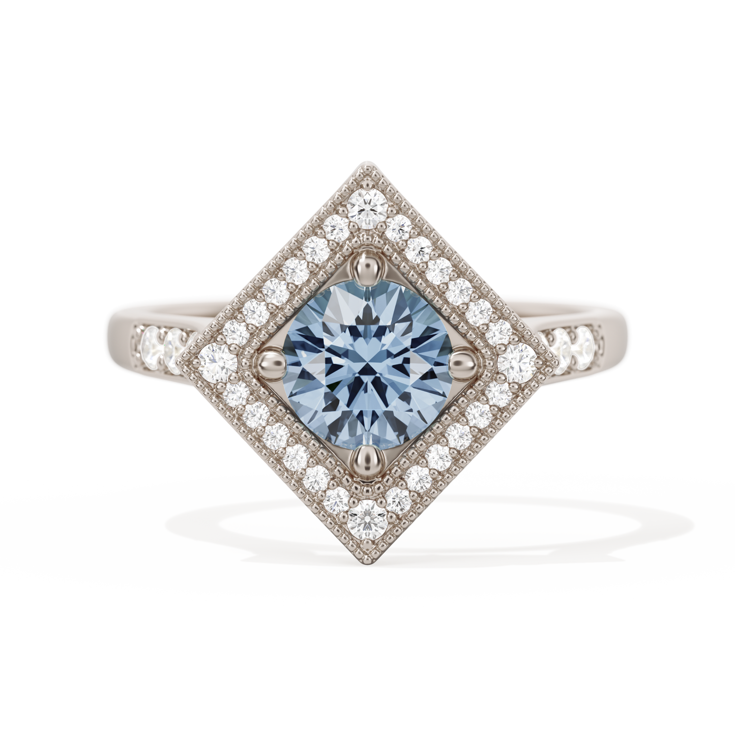 Diamond Shape Halo Round