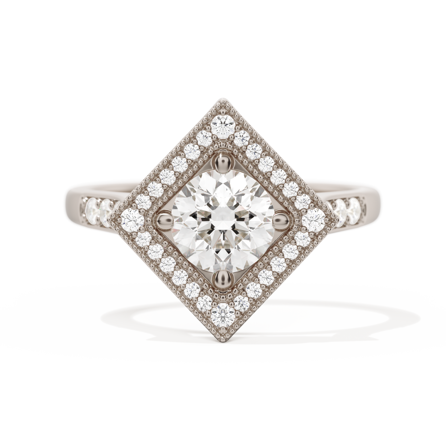 Diamond Shape Halo Round