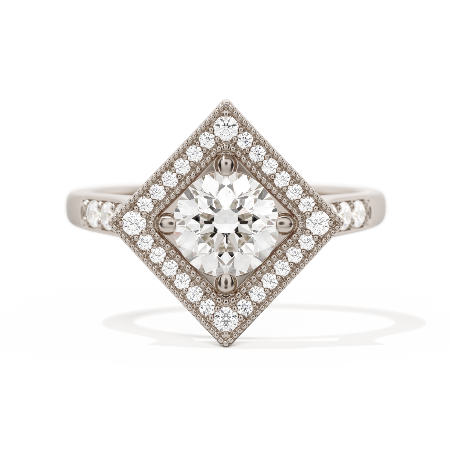 Diamond Shape Halo Round