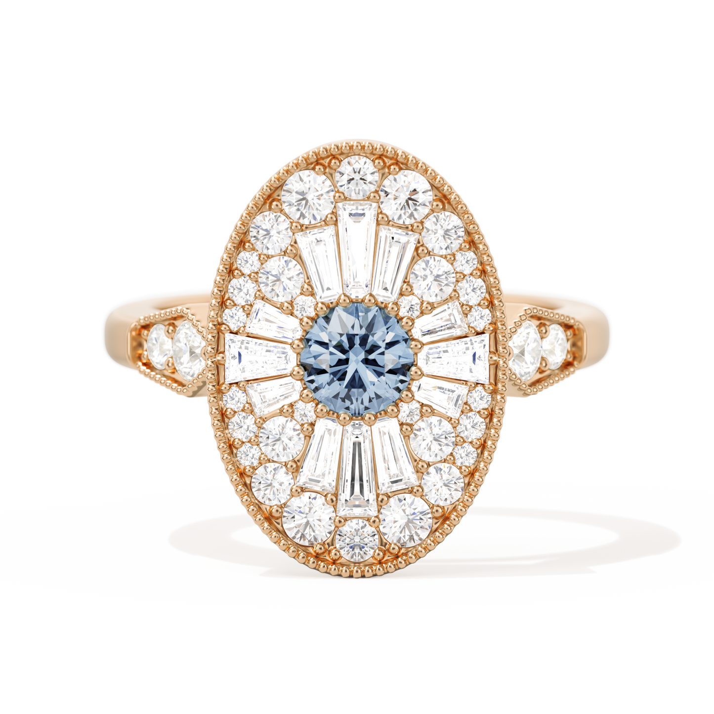 Oval Ballerina Round Center 0.35 ctw