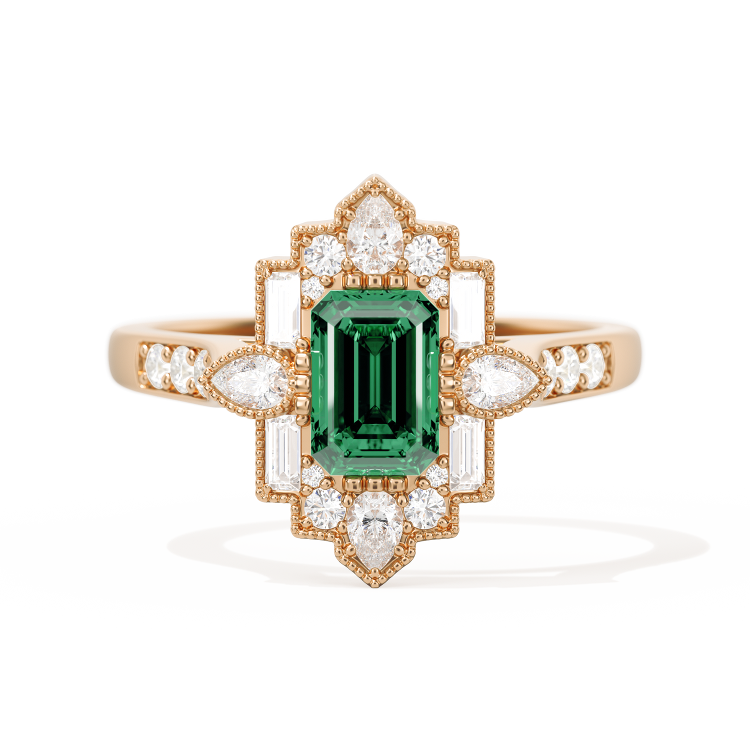 Pear Deco with 6x4 Emerald Cut