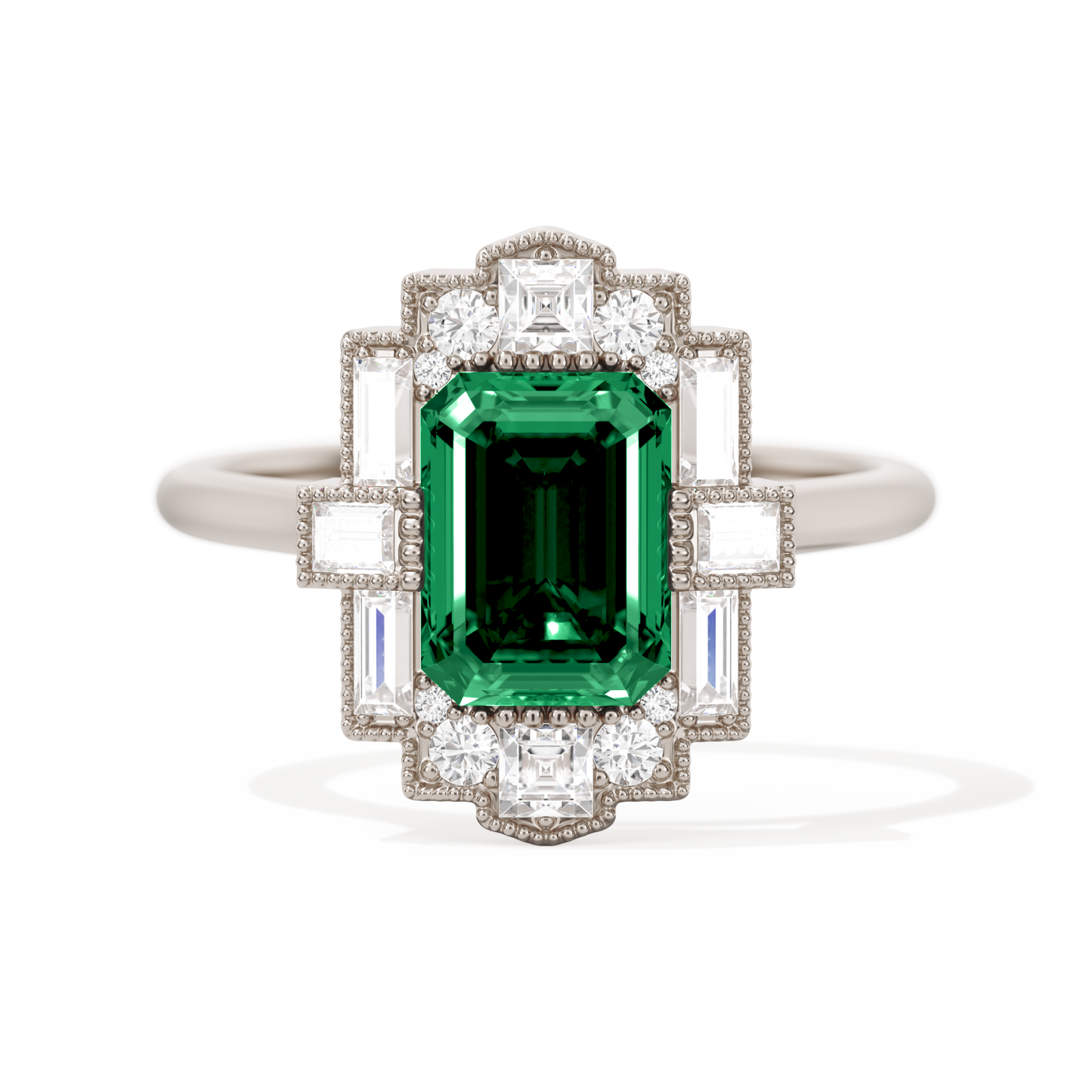 Rectangular Deco with 8x6 Emerald Cut