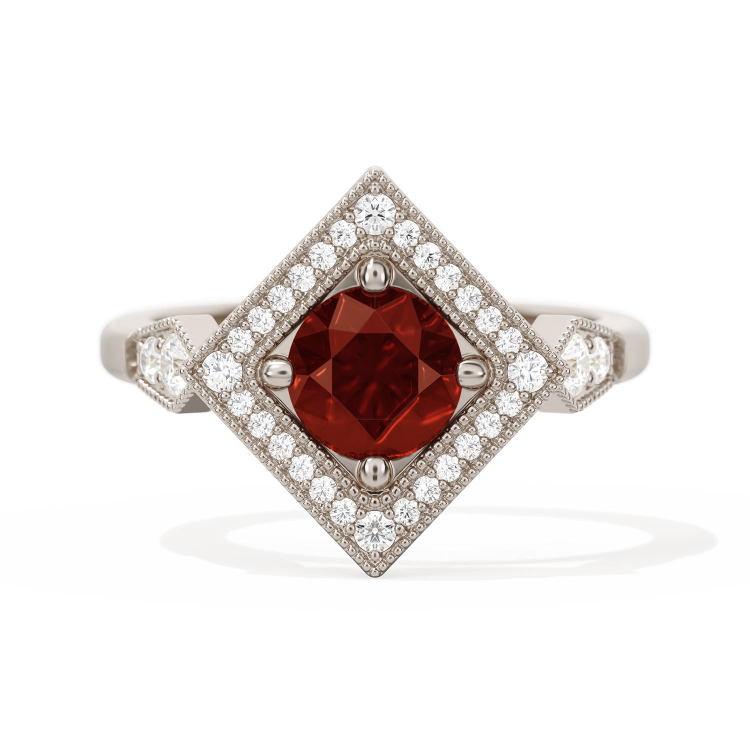 Diamond Shape Halo Round