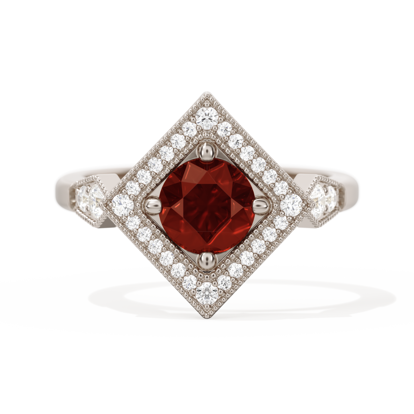 Diamond Shape Halo Round