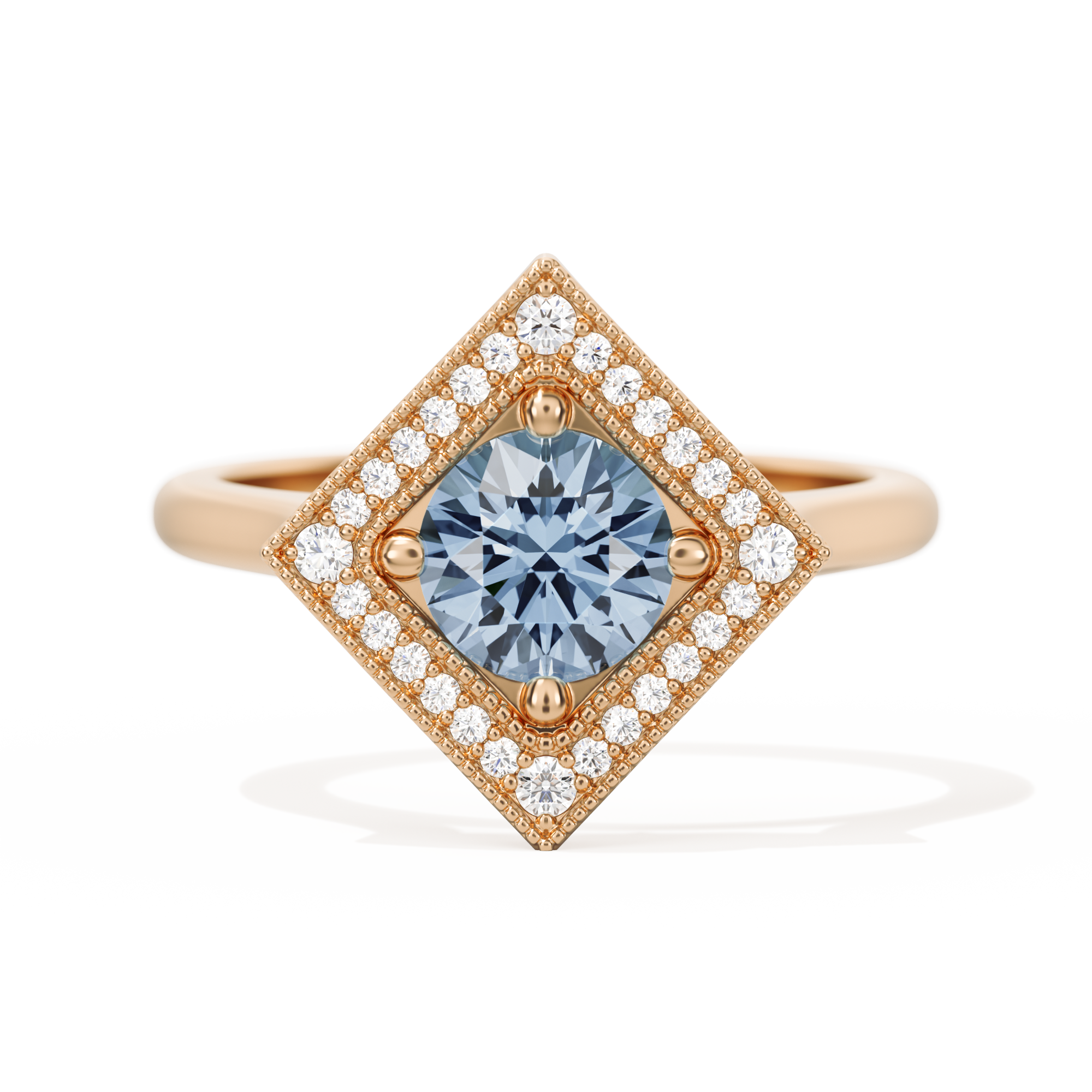 Diamond Shape Halo Round