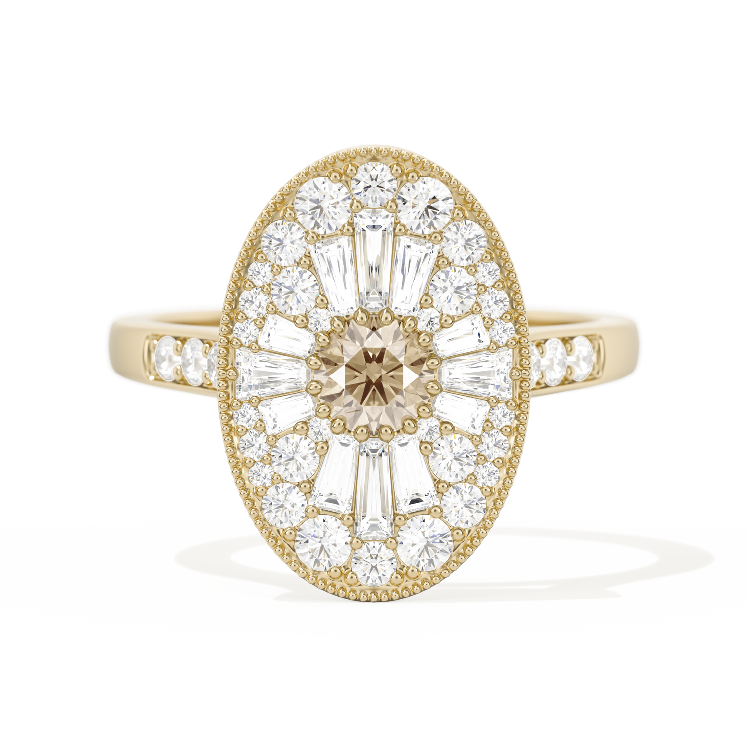 Oval Ballerina Round Center 0.35 ctw