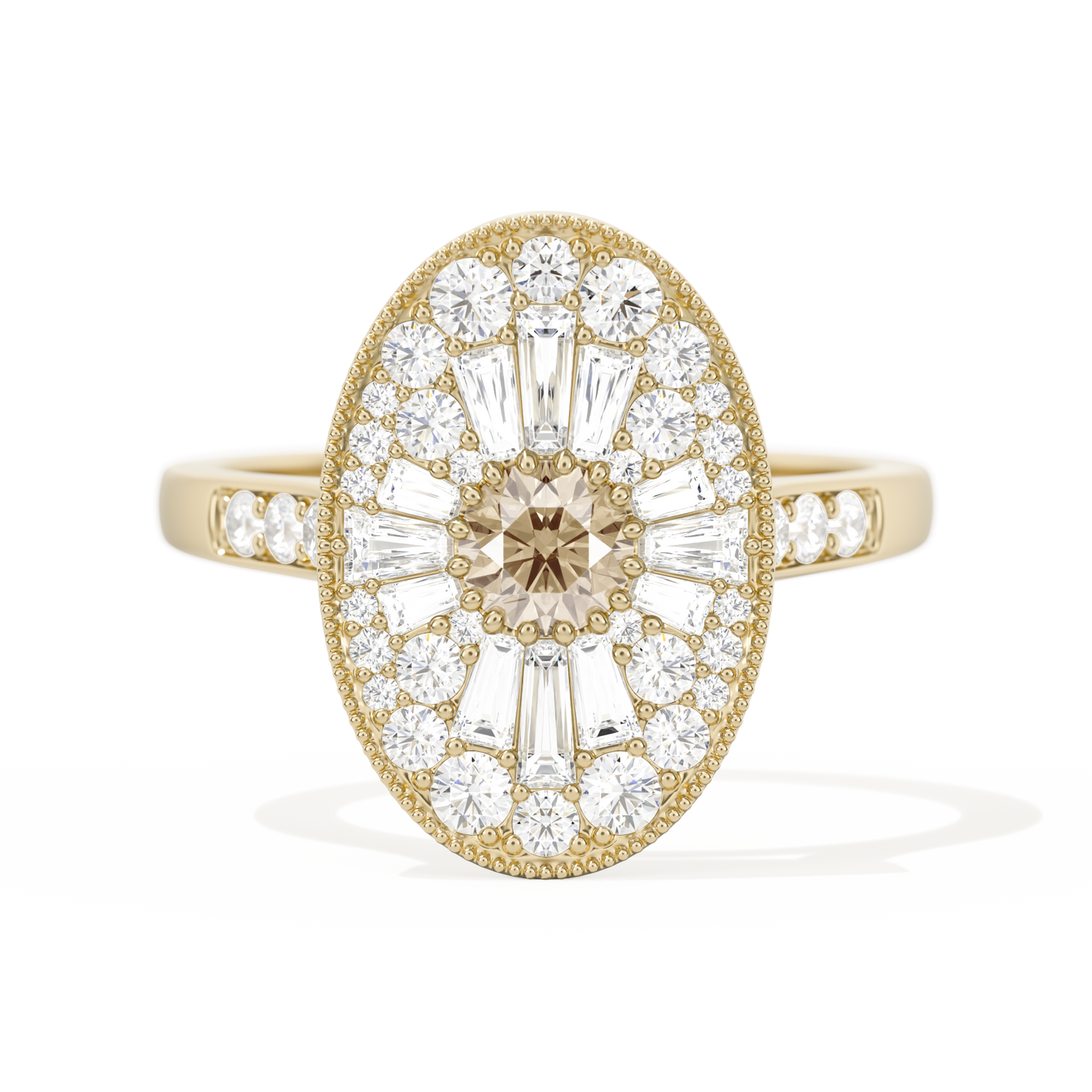 Oval Ballerina Round Center 0.35 ctw