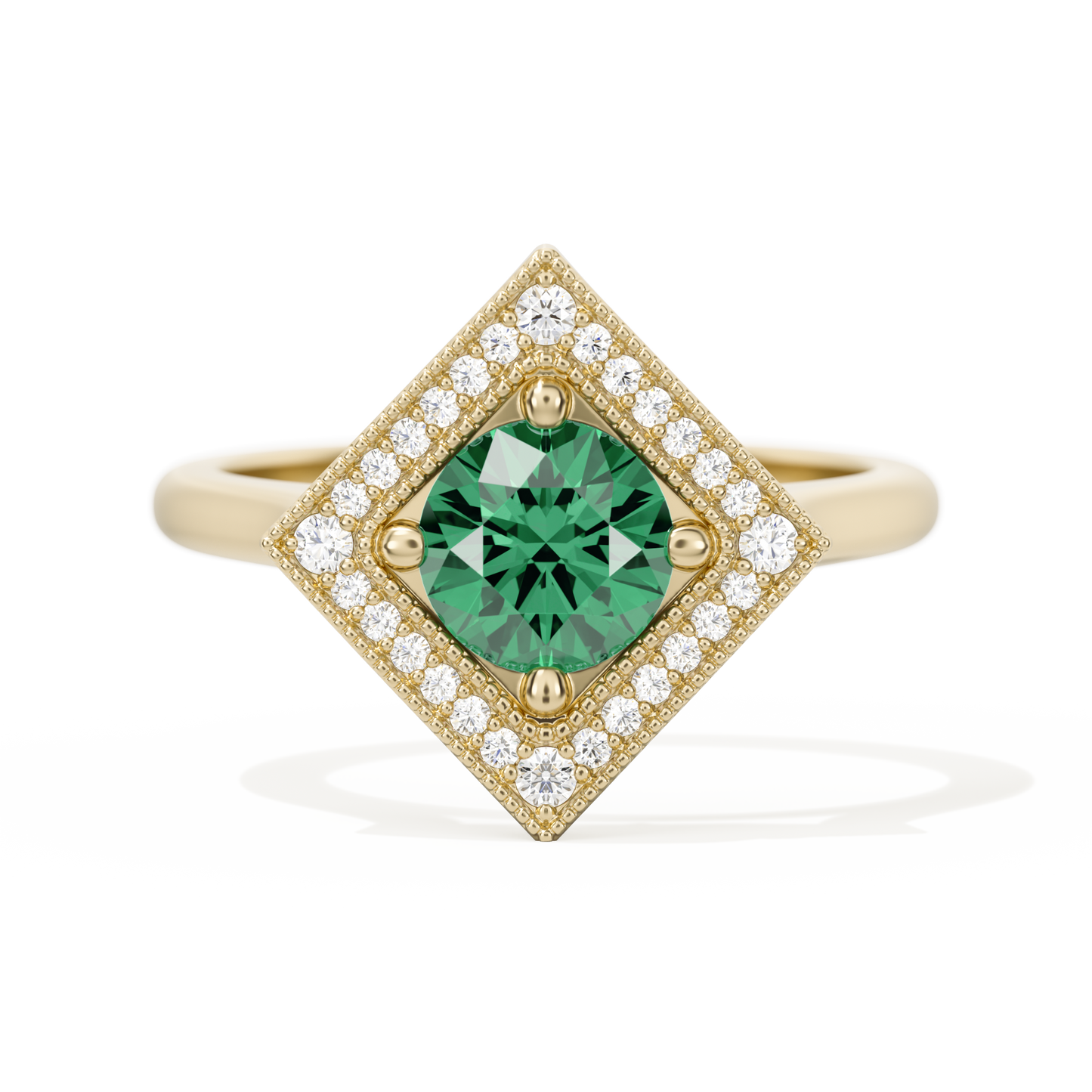 Diamond Shape Halo Round