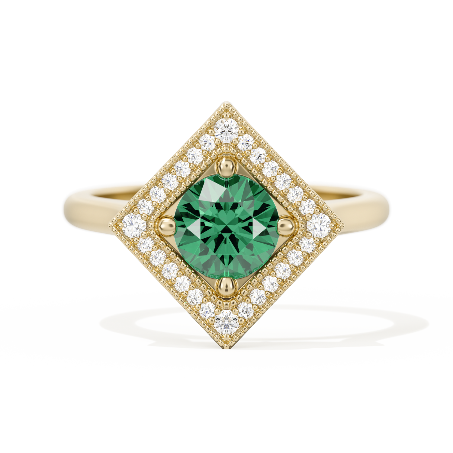 Diamond Shape Halo Round