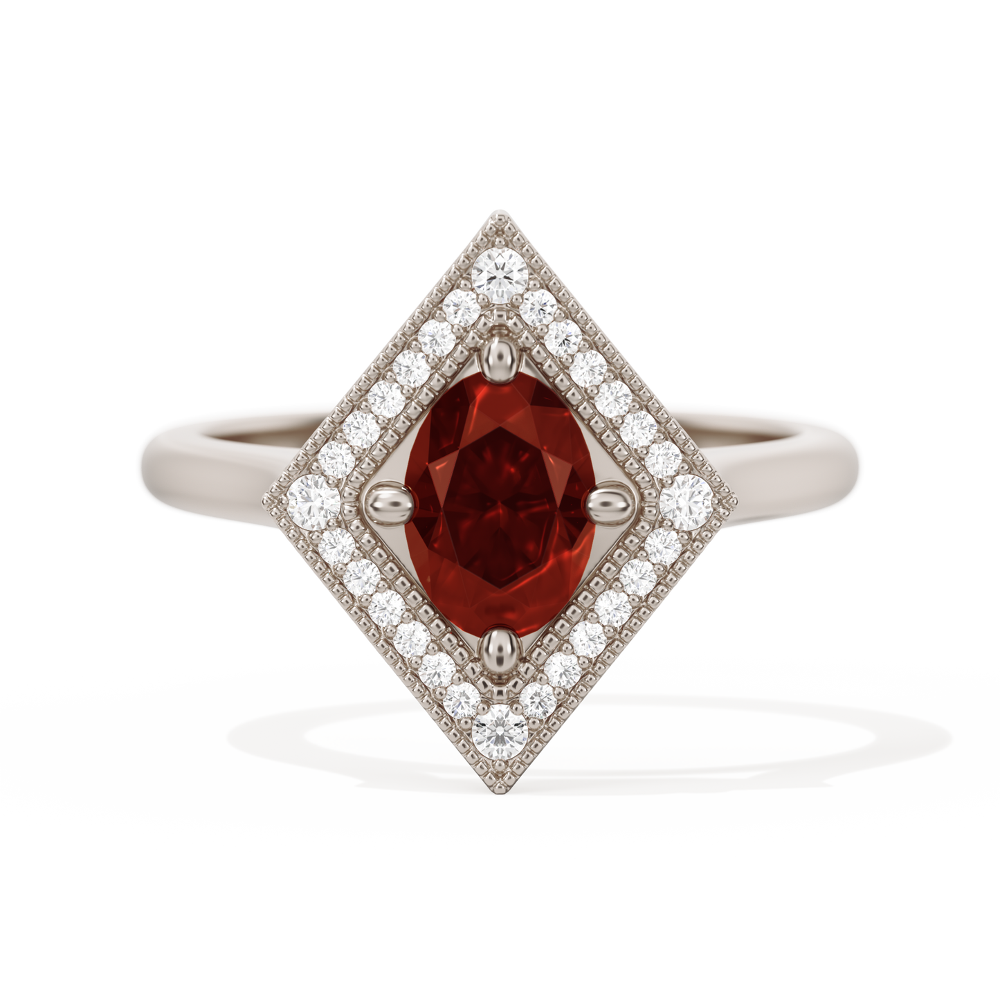 Diamond Shape Halo Oval