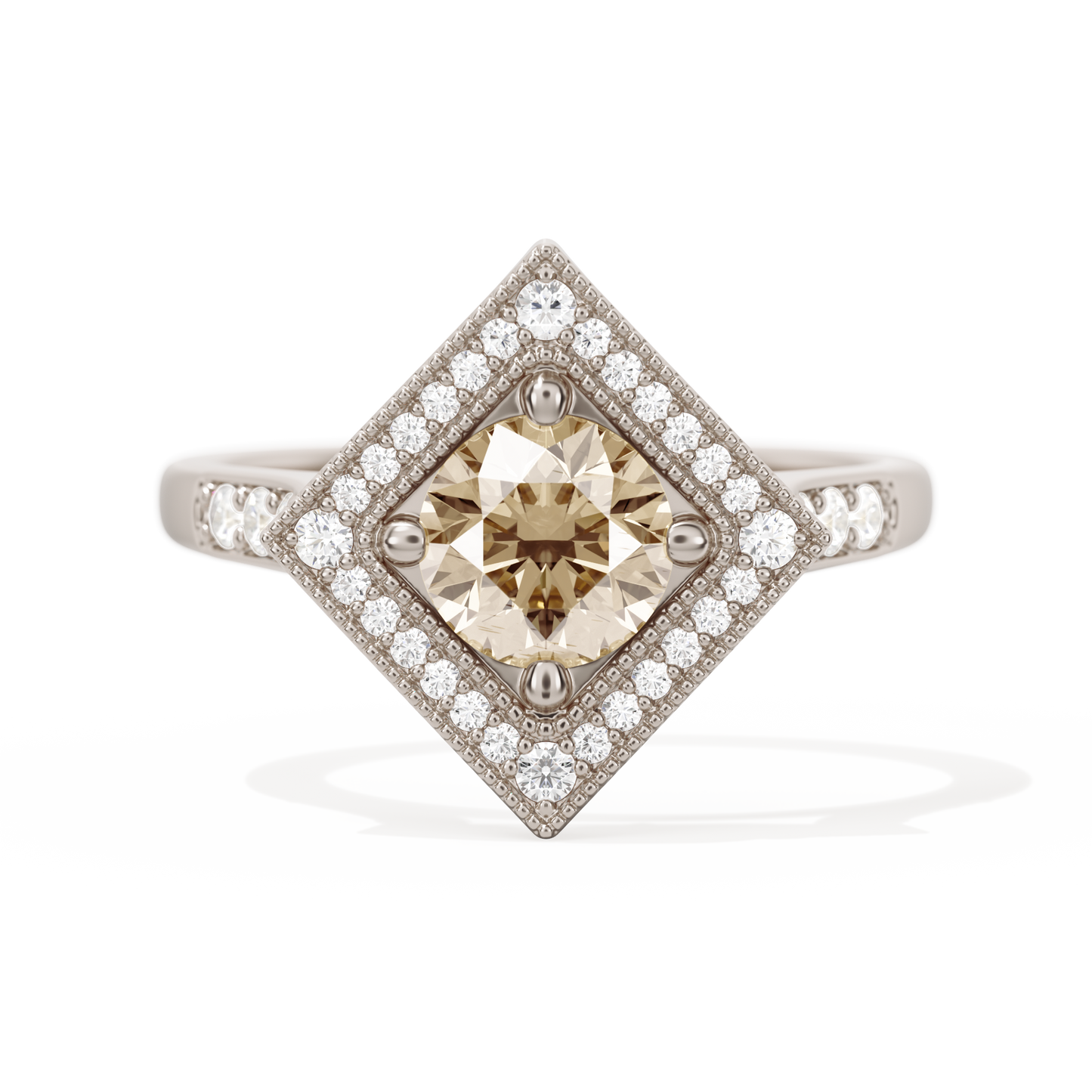 Diamond Shape Halo Round