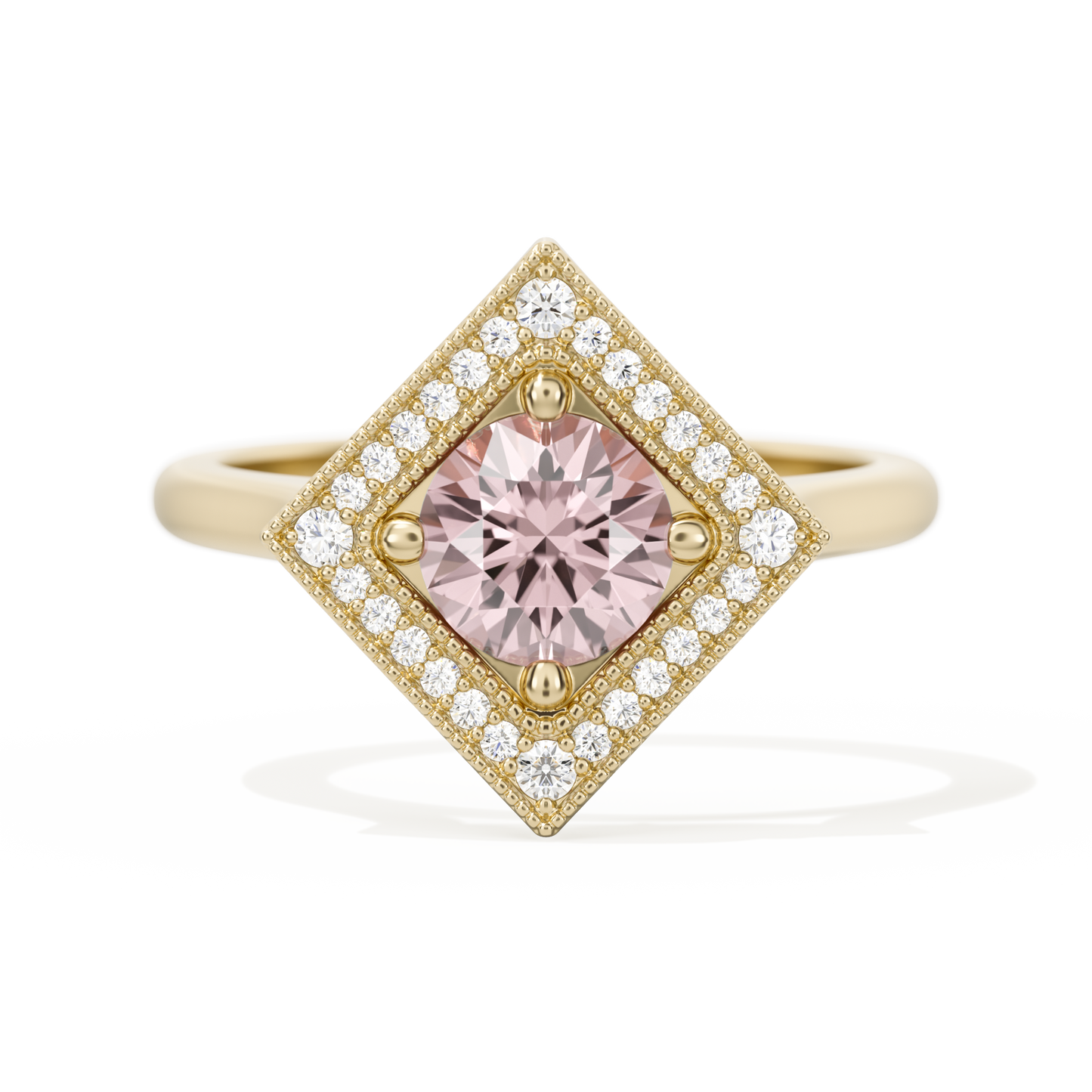 Diamond Shape Halo Round