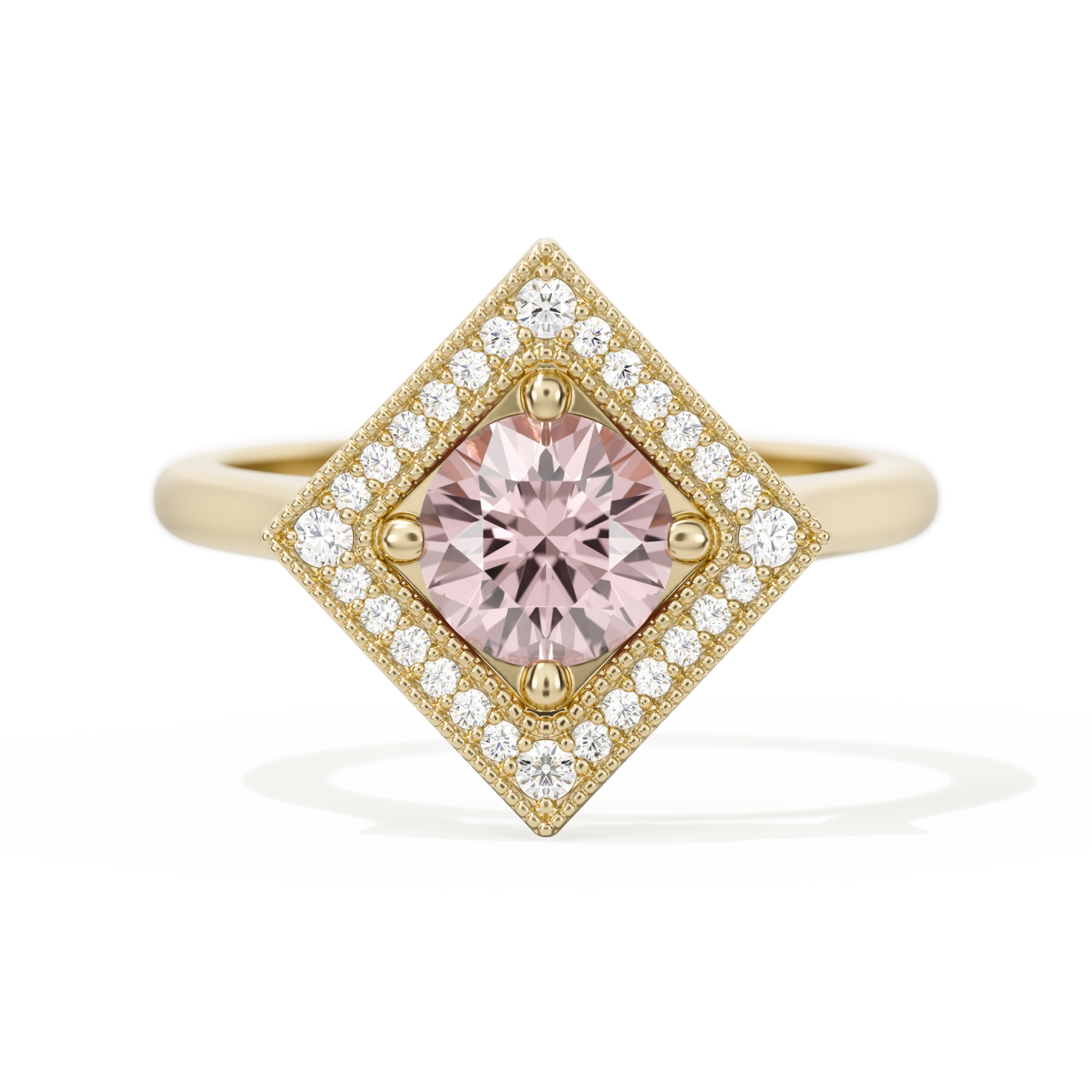 Diamond Shape Halo Round