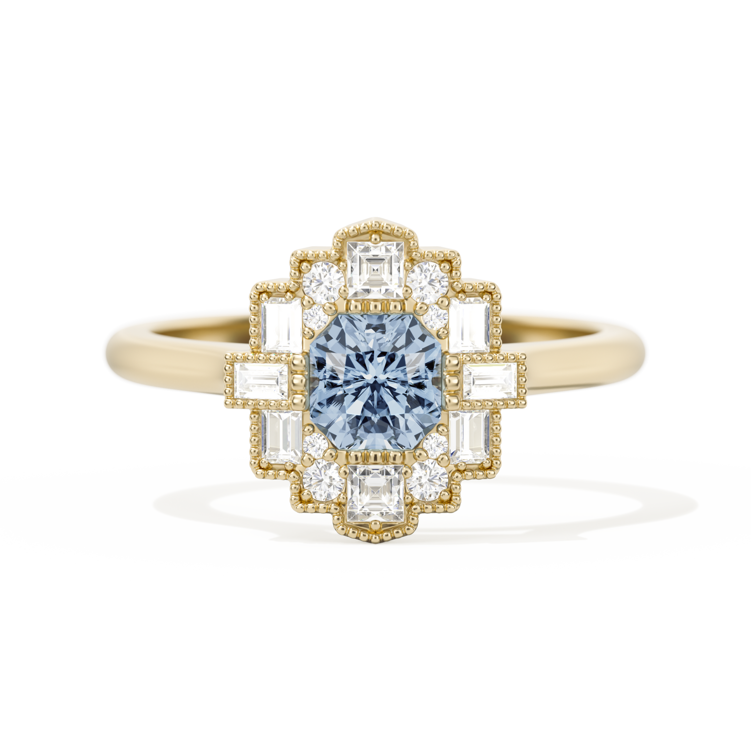 Square Deco with Asscher Cut