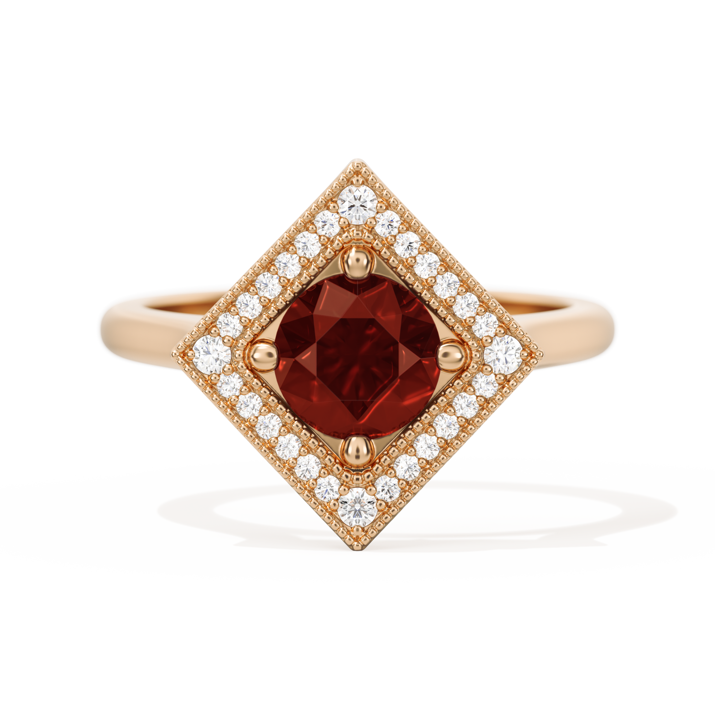 Diamond Shape Halo Round