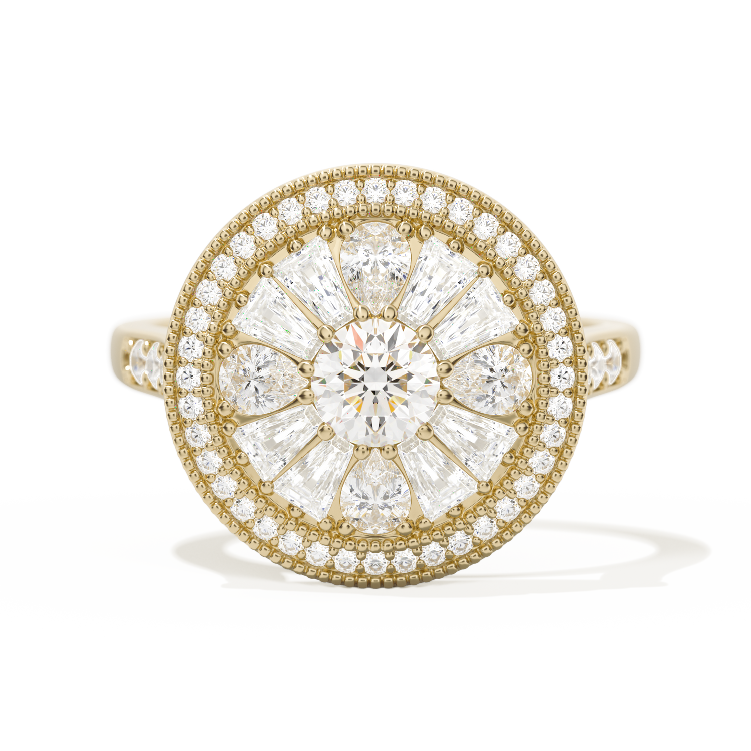 Pear & Baguette Round with Halo