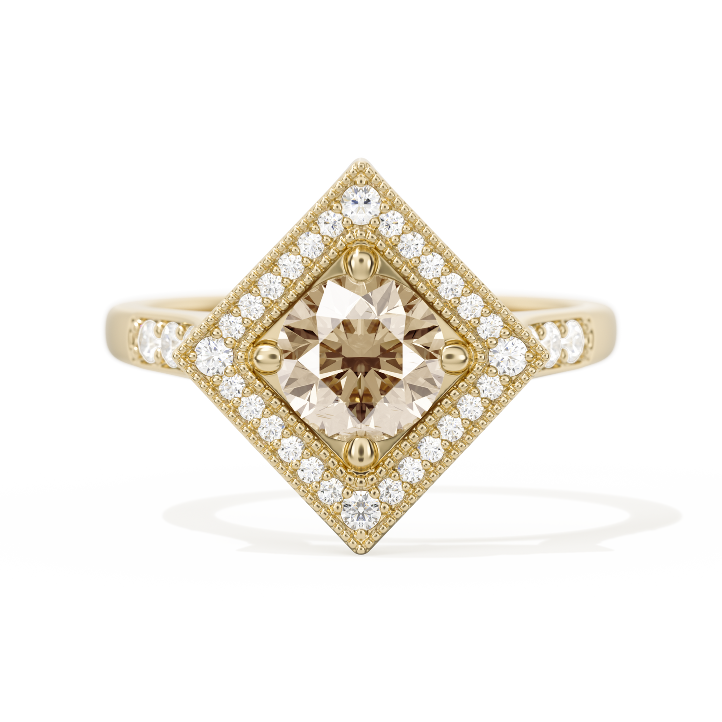 Diamond Shape Halo Round