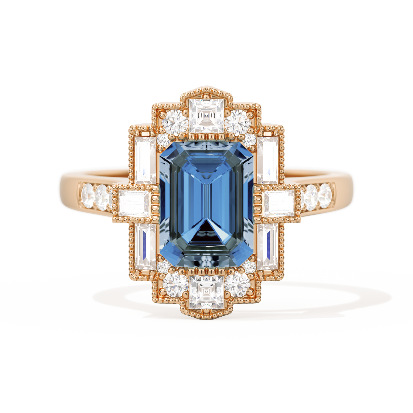 Rectangular Deco with 8x6 Emerald Cut