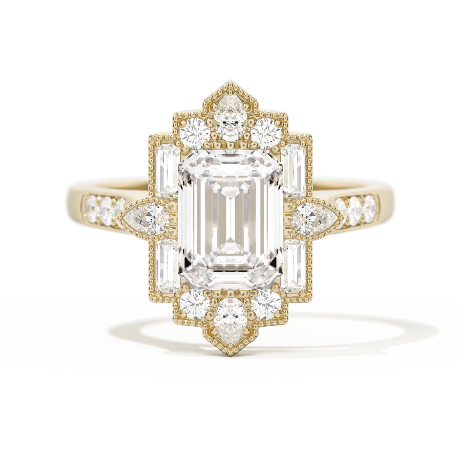 Pear Deco with 8x6 Emerald Cut