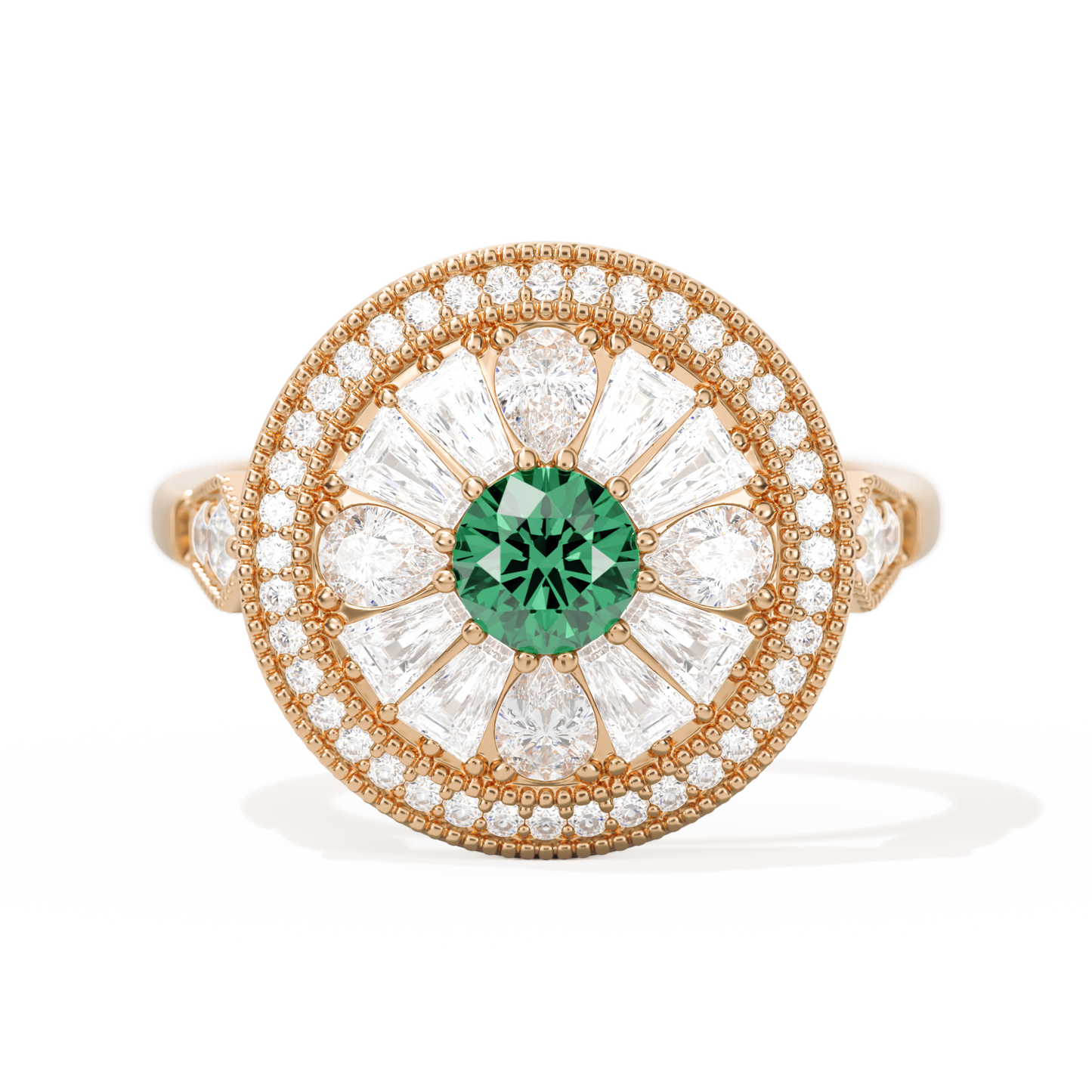 Pear & Baguette Round with Halo