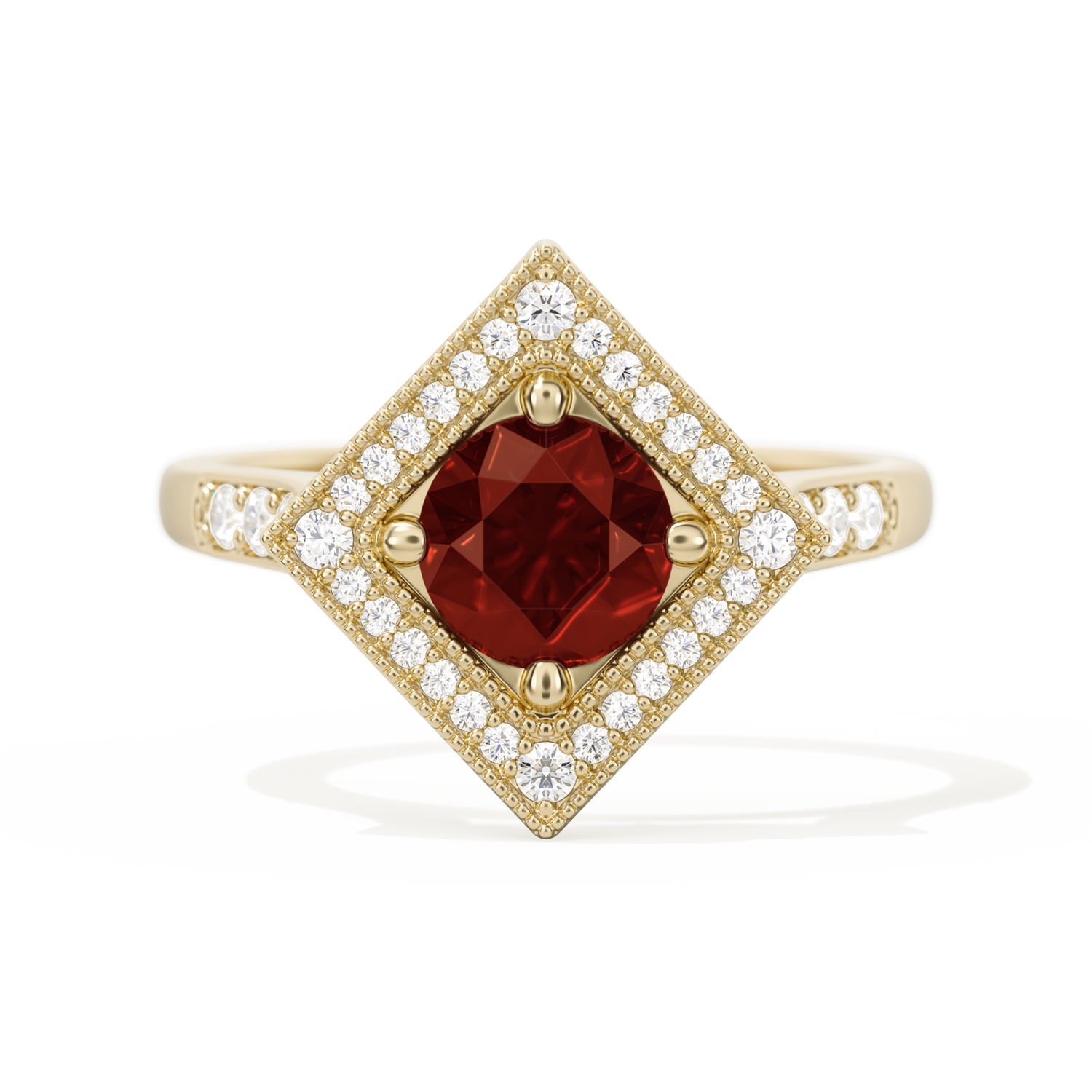 Diamond Shape Halo Round