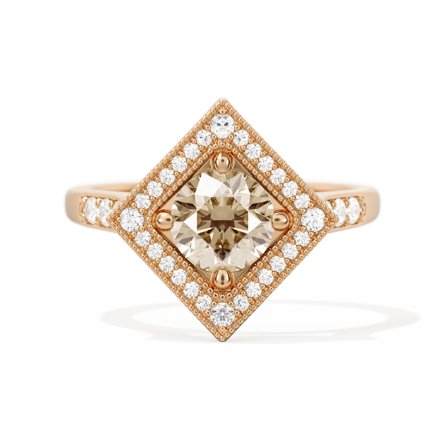 Diamond Shape Halo Round