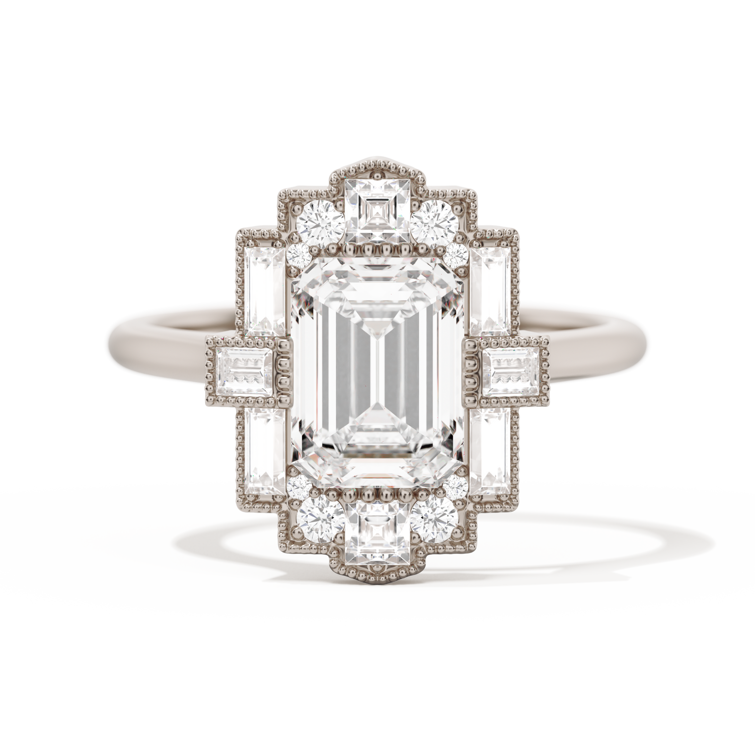 Rectangular Deco with 8x6 Emerald Cut